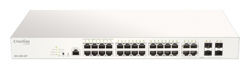 nuclias 28-port poe+ gb switch/layer2 in